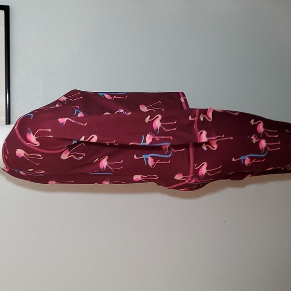 JUSTICE SLEEP 2-Piece Maroon w/Pink Flamingos. Flame Resistant. NWOT. Sz 14 - Picture 6 of 11